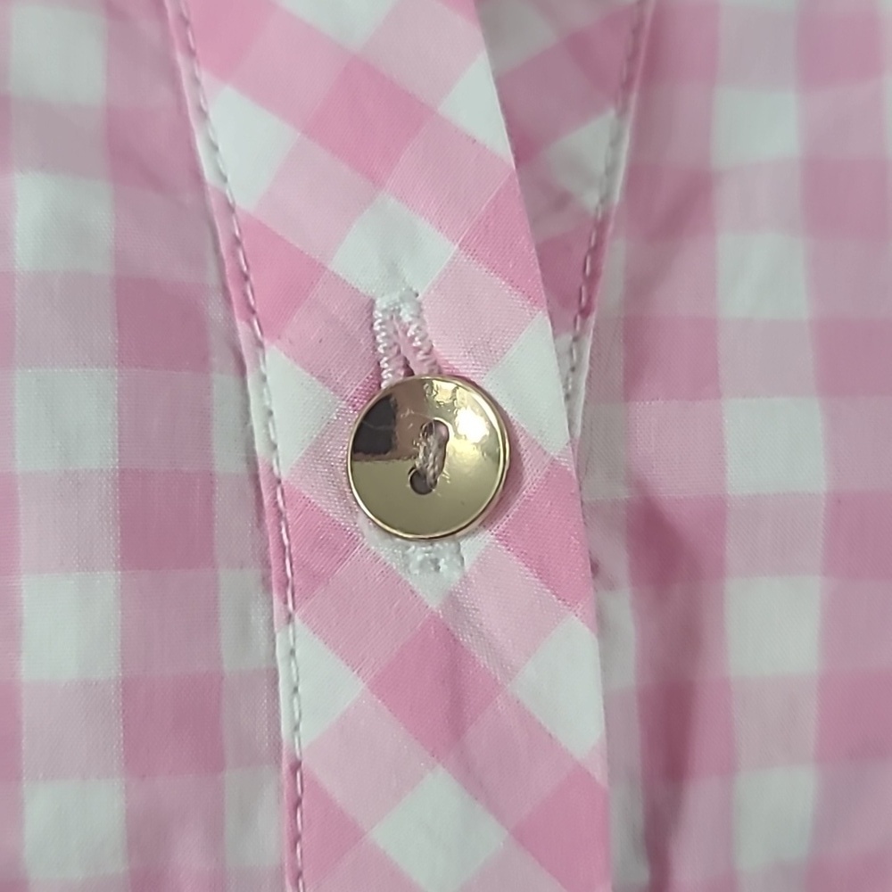 Charter Club Pink Ruffle-Trim Gingham Button-Up Top - Picture 3 of 8